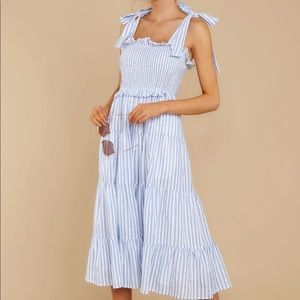 Blue Multi Stripe Midi Dress